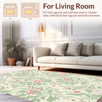 Elegant Pink Floral Vine Pattern Rug