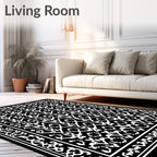 Intricate Floral Damask Stylized Pattern Rug
