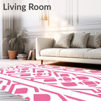 Geometric Pink Diamond Pattern Rug