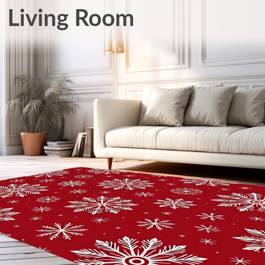 Winter Snowflake Pattern Design Rug