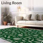 Whimsical Leaf Patterned Design Rug