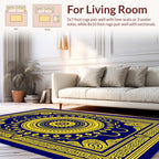 Ornate Circular Emblem Pattern Style Rug