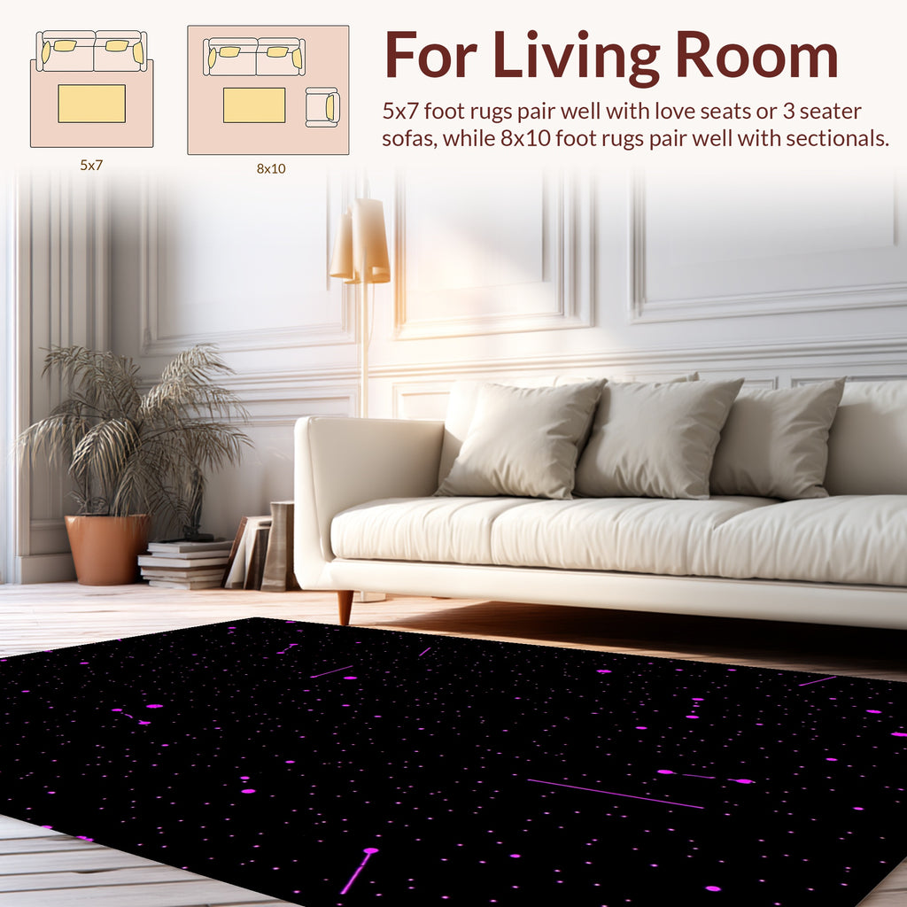 Cosmic Pink Dot Scattered Pattern Rug