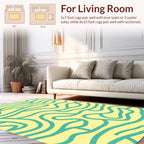 Aqua Lines On Yellow Background Rug