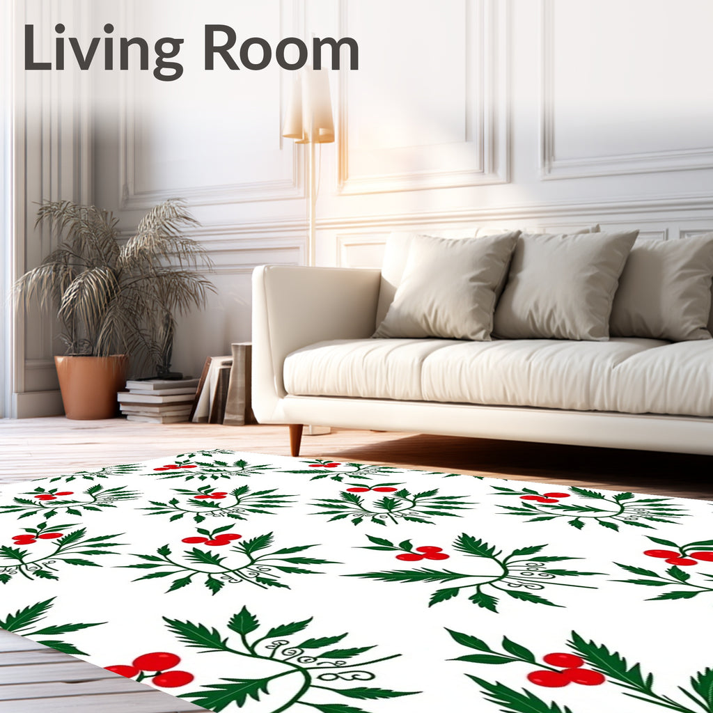 Red Berry Fern Cluster Rug