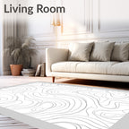 Abstract Wavy Contour Line Pattern Rug