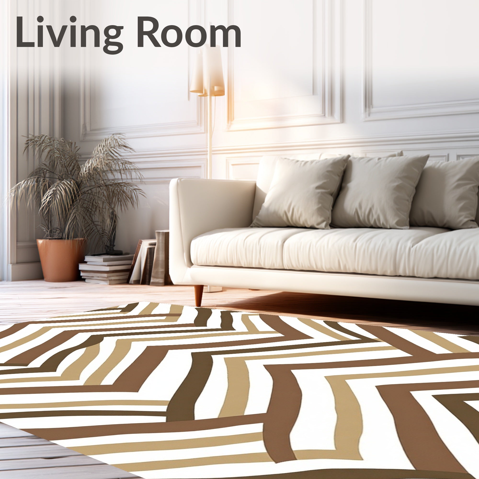 Chevron Inspired Patterned Earth Tones Rug