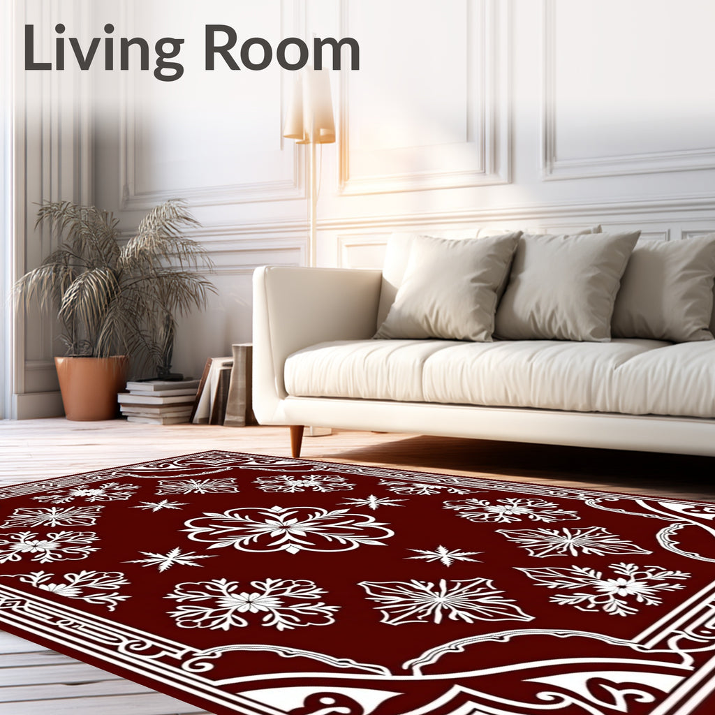 Classic Floral Motif Bordered Rug