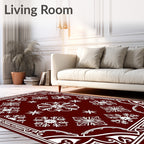 Classic Floral Motif Bordered Rug
