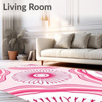 Radiant Pink Floral Pattern Rug