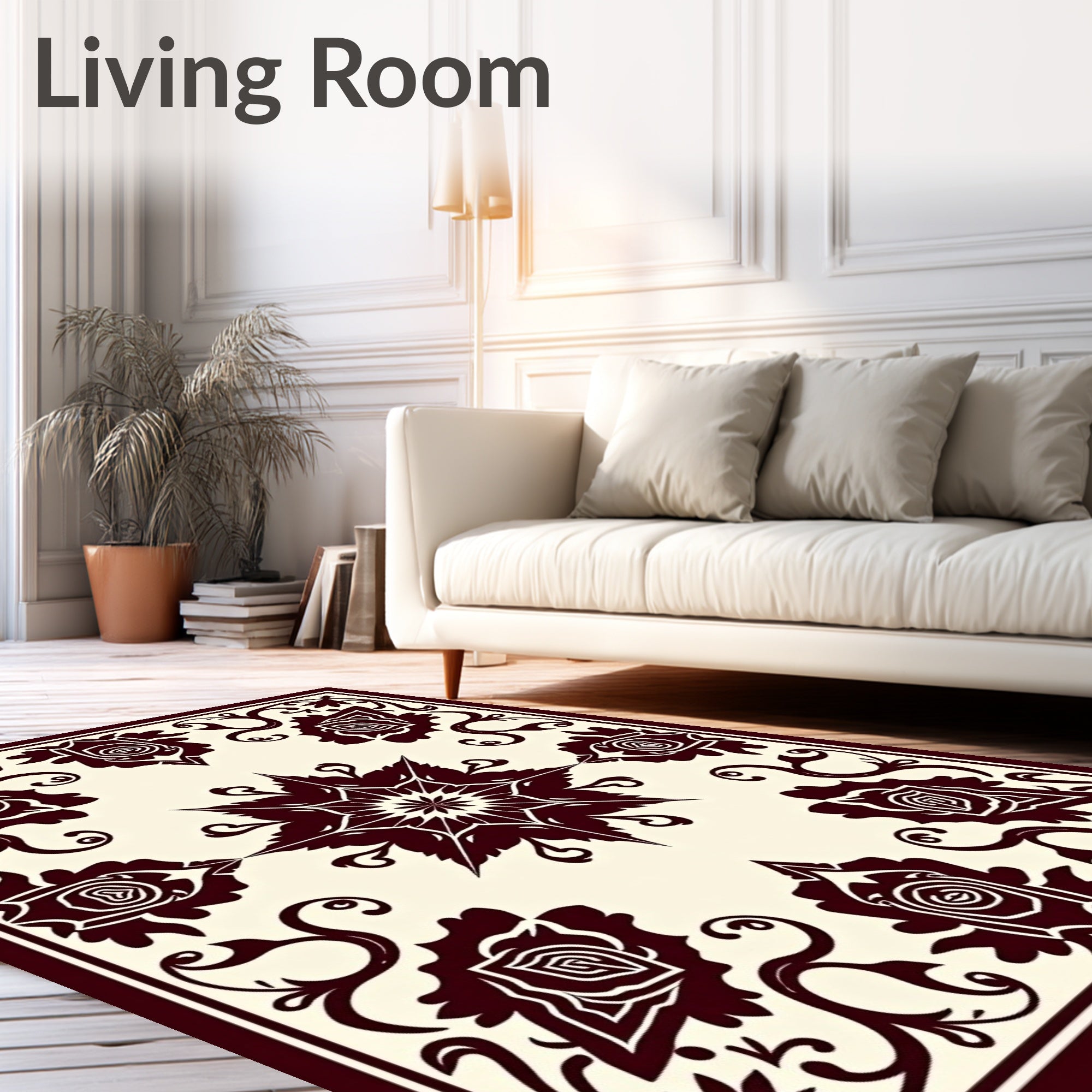 Floral Starburst Silhouette Design Rug