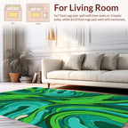 Abstract Green Swirls Pattern Rug