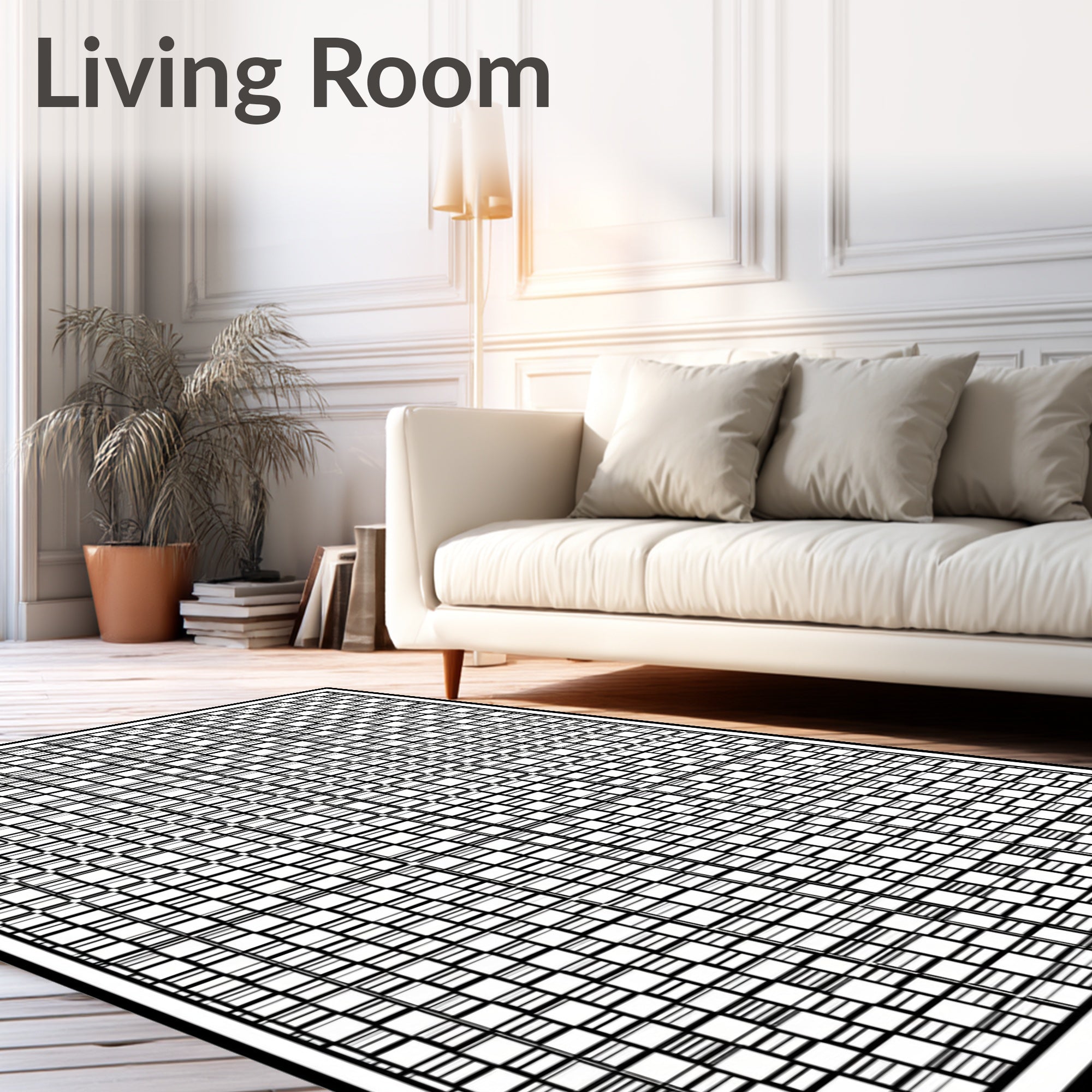 Bold Geometric Checkered Illusion Rug