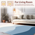 Serene Blue Layered Wave Pattern Rug
