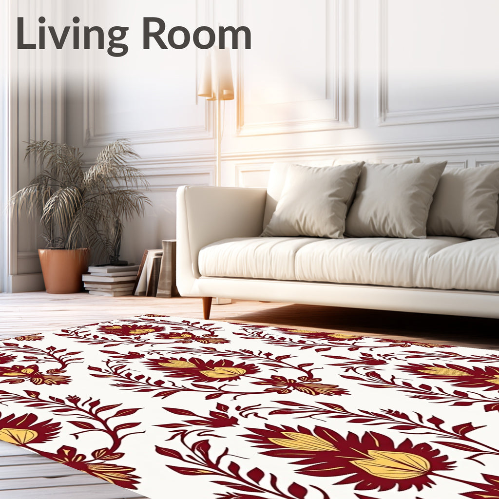 Regal Floral Damask Pattern Design Rug