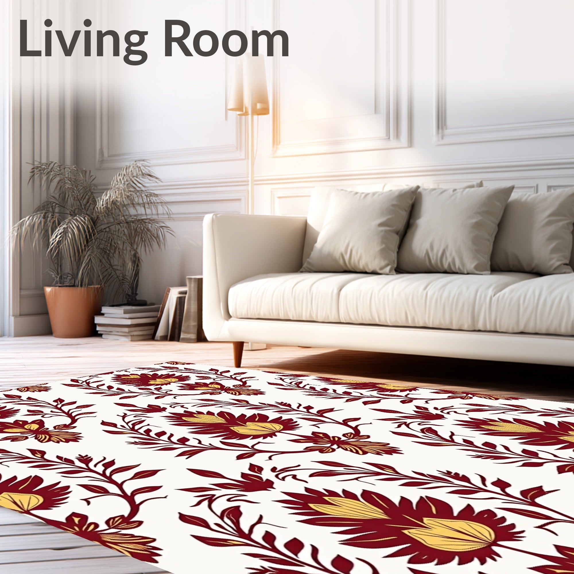 Regal Floral Damask Pattern Design Rug