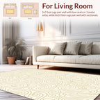 Swirl Lines Beige Abstract Pattern Rug