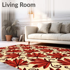 Red Maple Leaf Pattern Design Rug