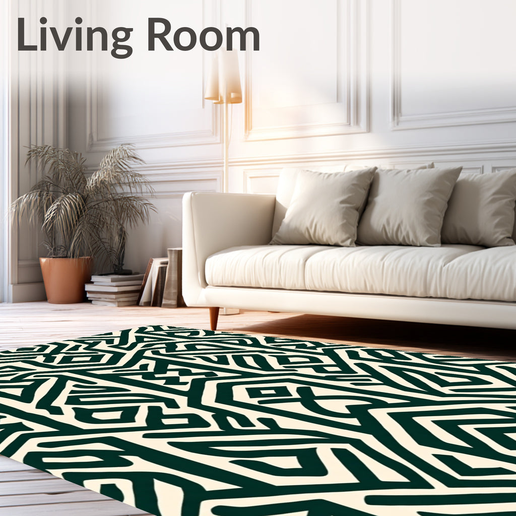 Tribal Linear Geometric Pattern Rug