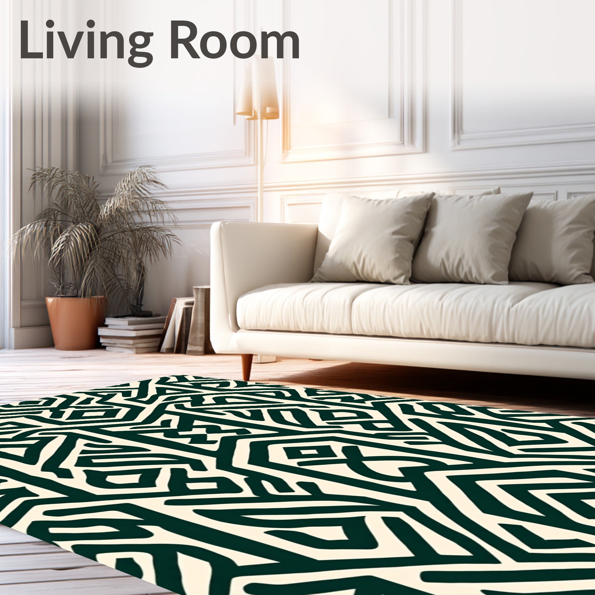 Tribal Linear Geometric Pattern Rug