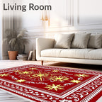 Bold Floral Starburst Red Rug