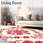 Rich Floral Damask Design Rug