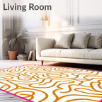 Orange Organic Swirl Pattern Rug