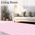 Pink Geometric Structure Pattern Rug