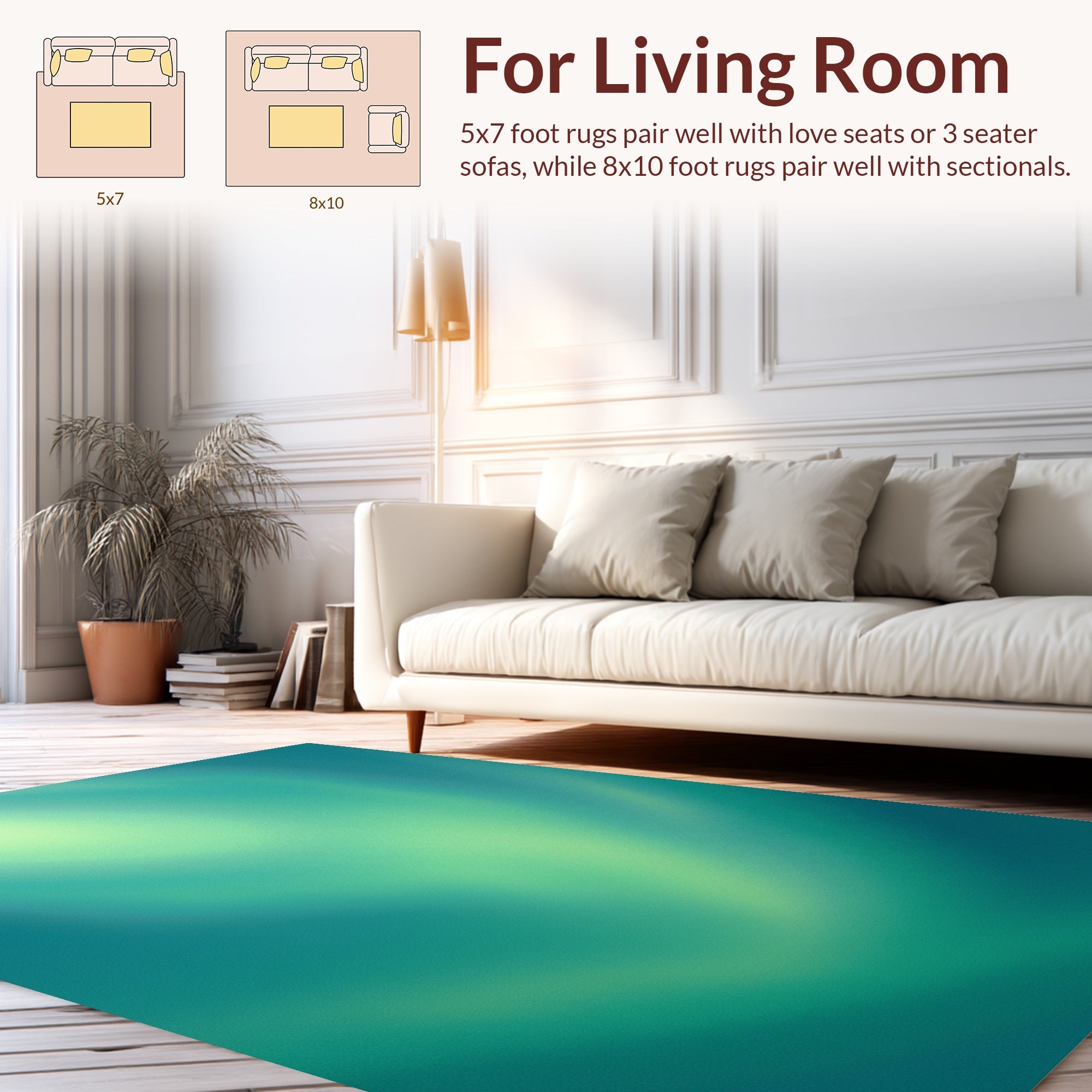 Abstract Aqua Streaks Rug