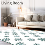 Deep Teal Snowflake Scatter Rug