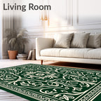 Ornate Floral Scrollwork Pattern Rug