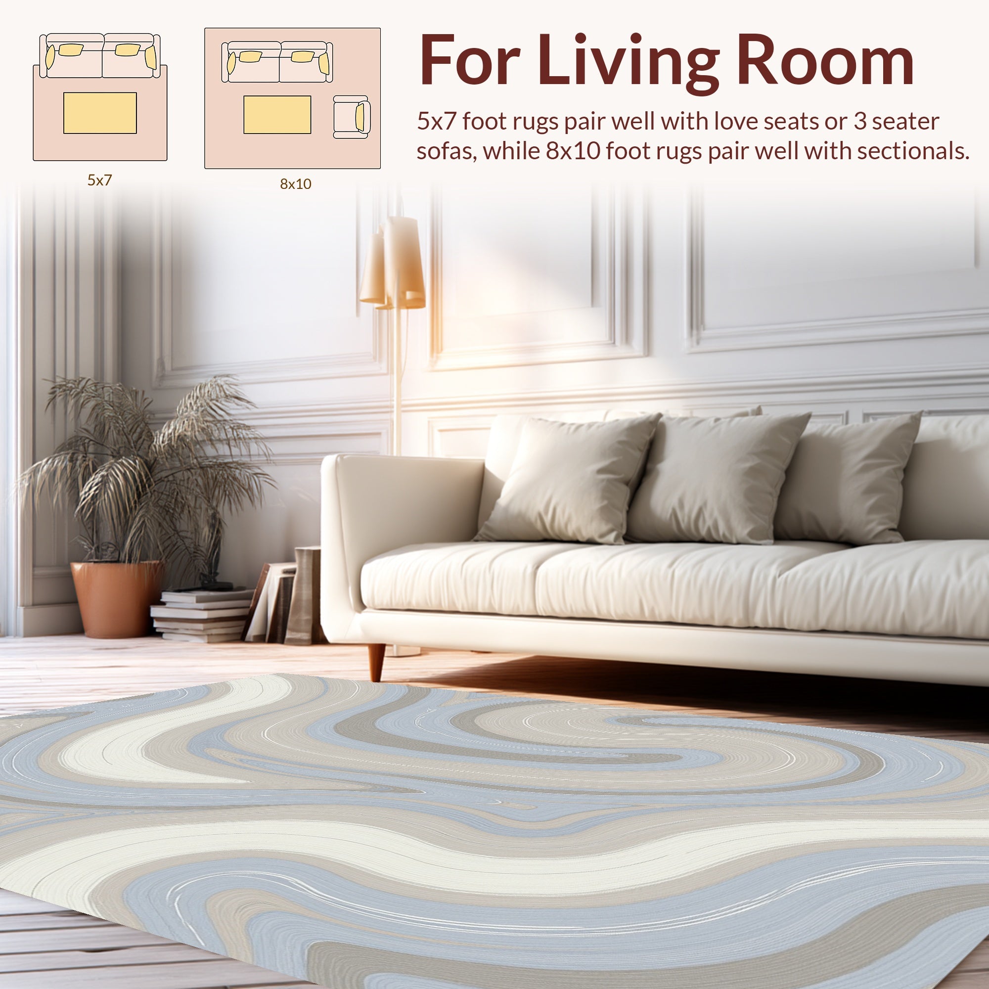 Modern Swirl Abstract Art Rug