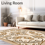 Elegant Floral Scrollwork Acanthus Leaves Rug