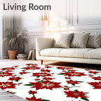 Classic Red Floral Pattern Rug