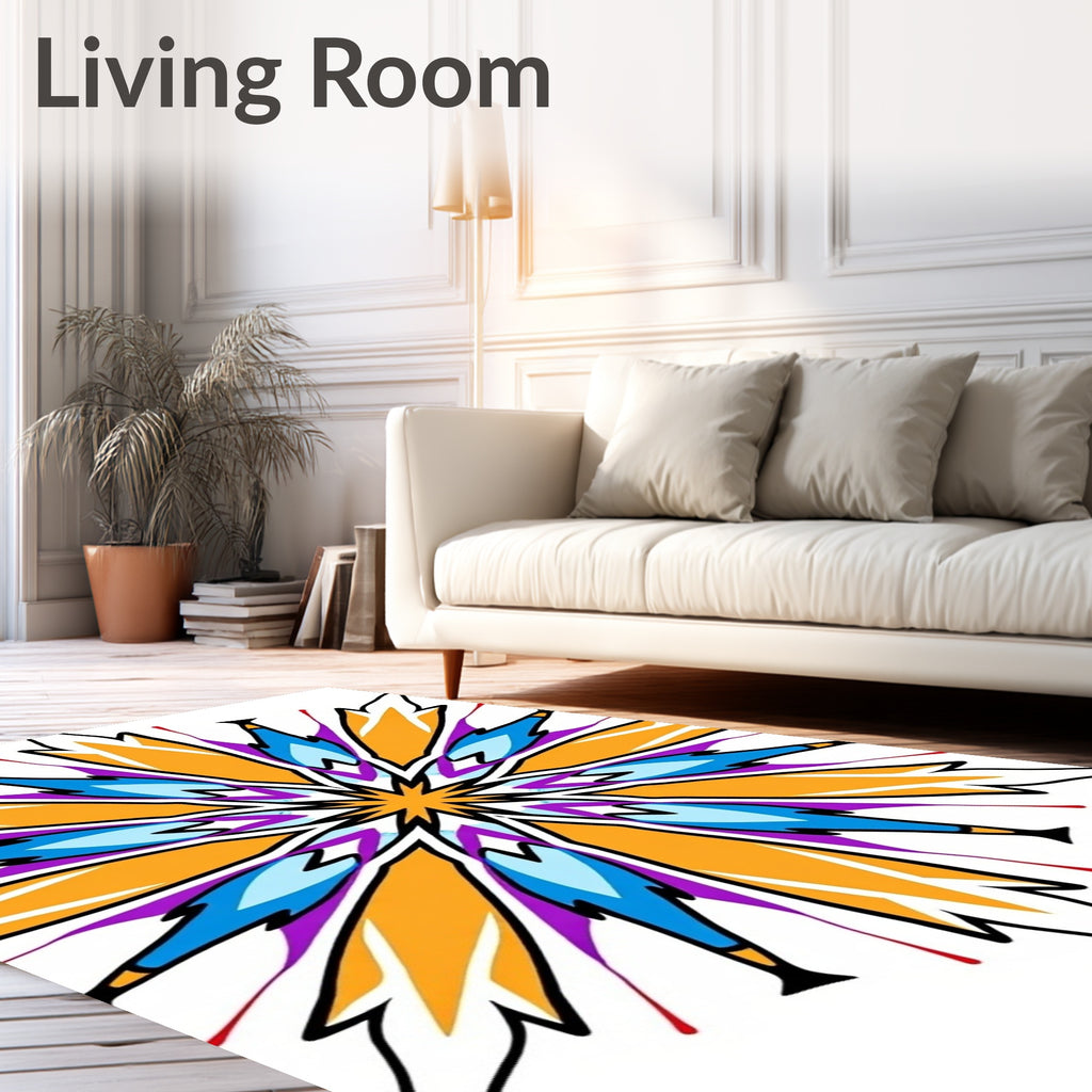 Vibrant Starburst Geometric Abstract Pattern Rug