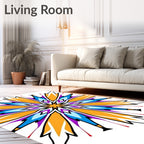 Vibrant Starburst Geometric Abstract Pattern Rug