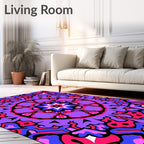 Vibrant Psychedelic Mandala Pattern Rug