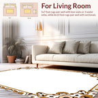 Art Nouveau Floral Golden Border Design Rug
