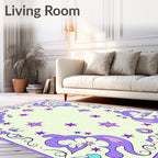 Whimsical Floral Star Patterned Rug