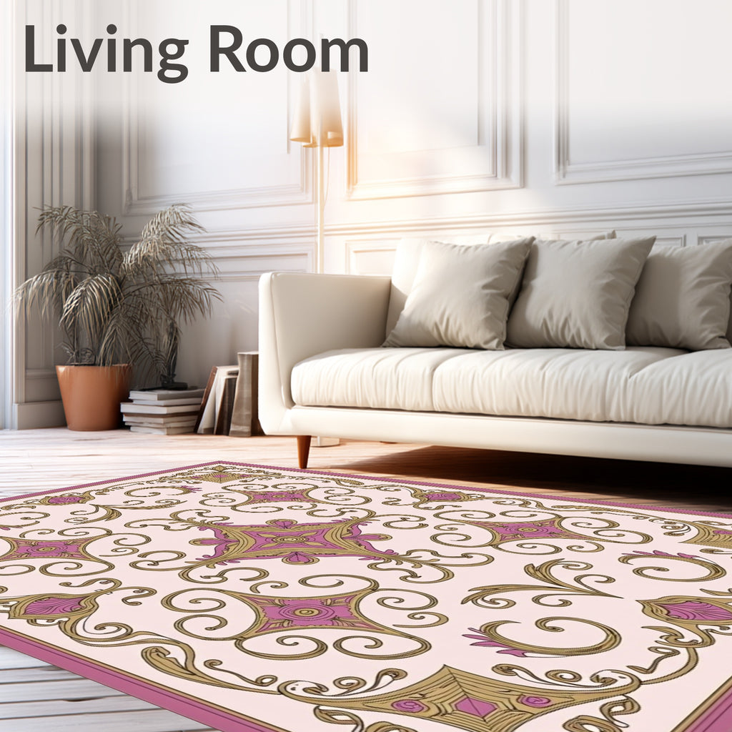 Elegant Paisley Floral Swirls Design Rug
