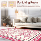 Pink Red Abstract Geometric Pattern Rug