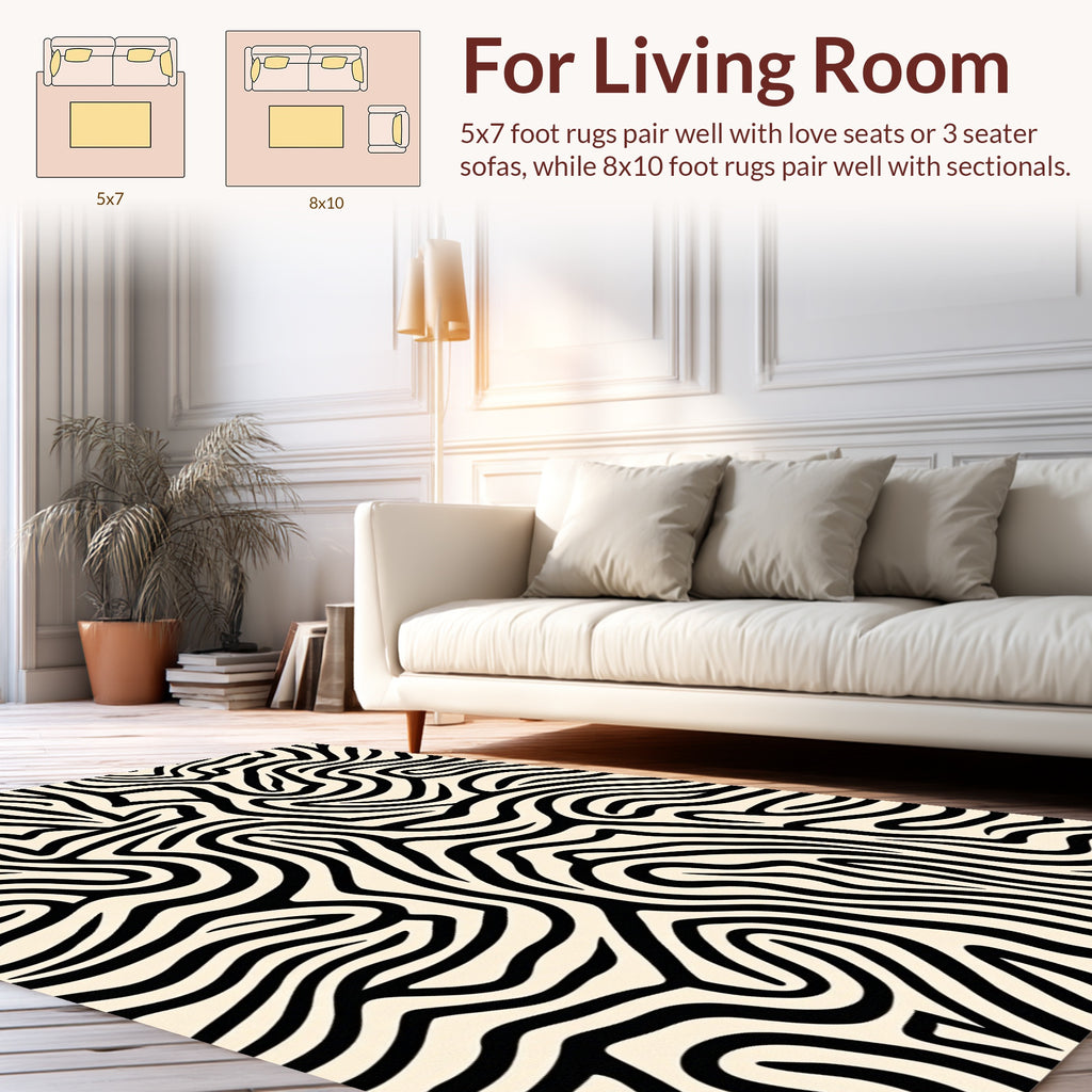 Bold Abstract Wavy Stripe Rug
