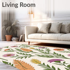 Whimsical Floral Garden Pattern Rug