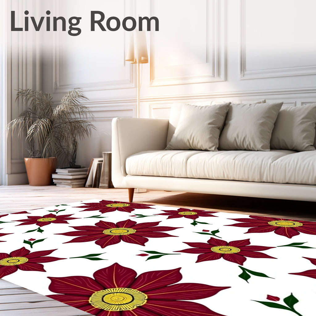Bold Floral Pattern Design Rug