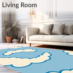 Sky Blue Cloud Pattern Rug