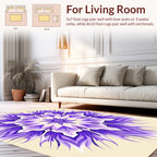 Vibrant Purple Floral Mandala Design Rug