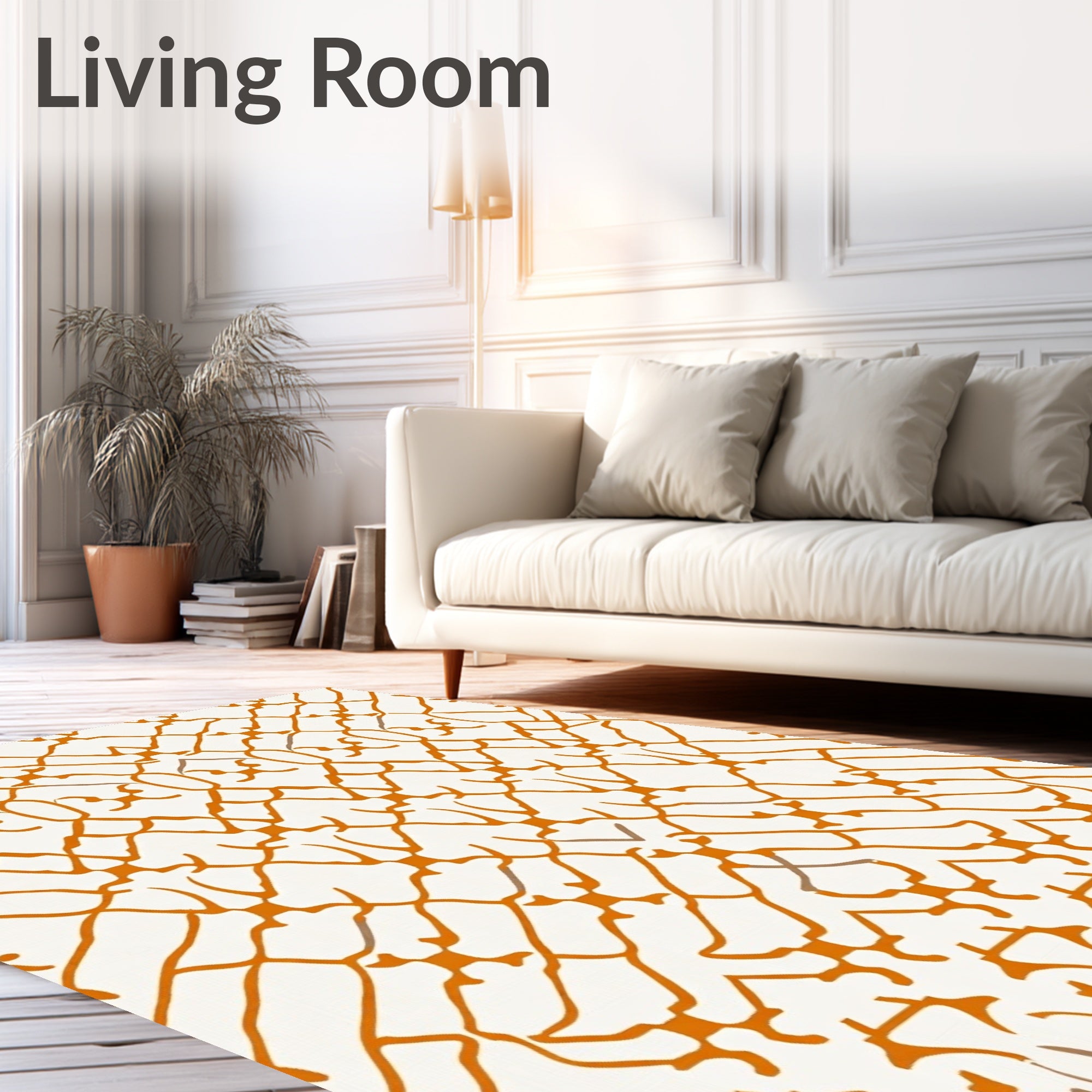 Orange Lattice Pattern Design Rug