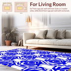 Bold Blue Geometric Abstract Pattern Rug