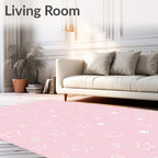 Pink Starry Night Pattern Rug