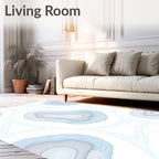 Abstract Agate Pattern Blue Rug